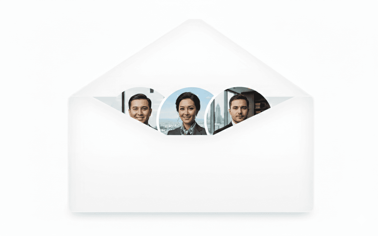 Envelope containing recommendations like “Fix churn spike” and “Action,” symbolizing actionable insights.